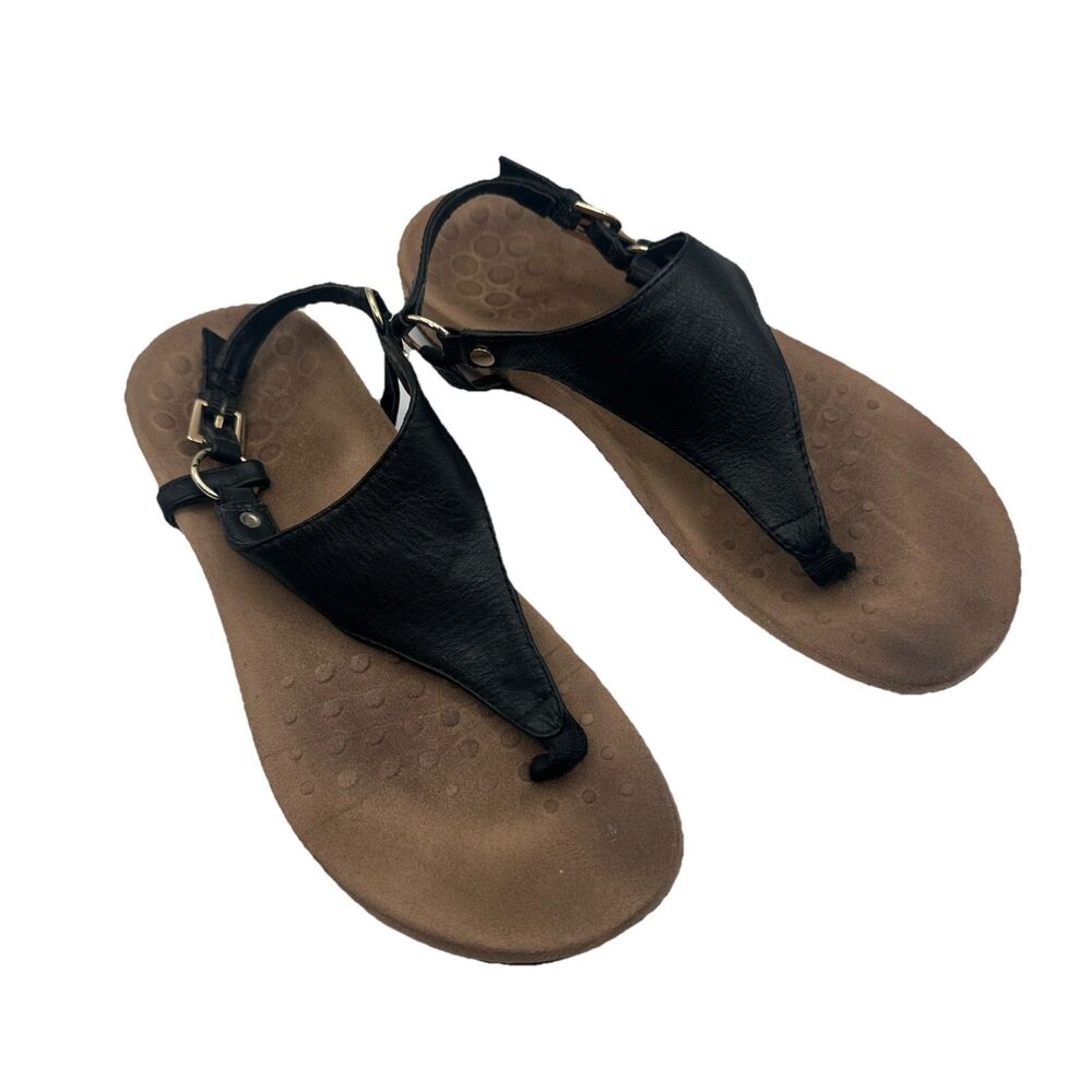 Vionic Thong‎ Sandals Women’s 7 Black Nala T-Strap Sling Back Orthopedic
